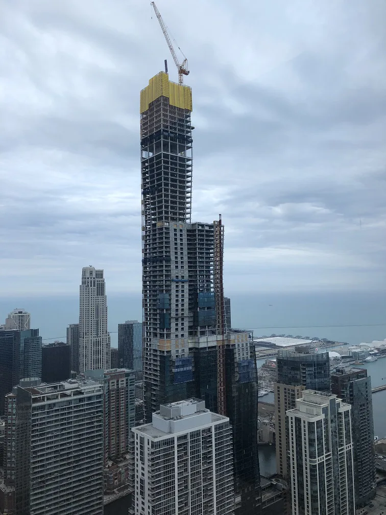 Chicago's Third Tallest High-Rise Tops Out, On Schedule for 2020